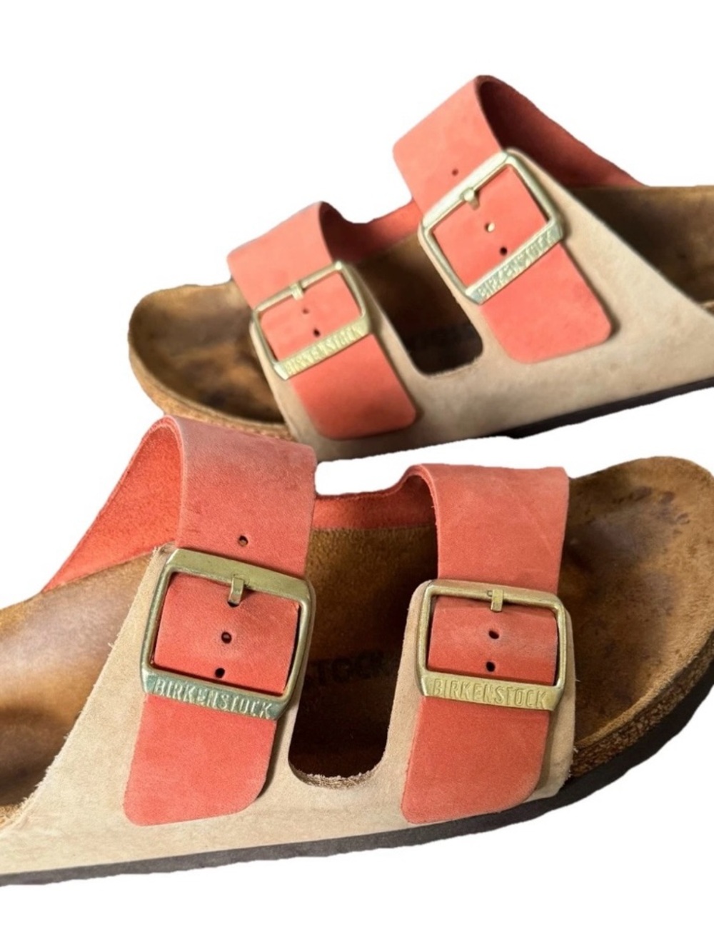 BIRKENSTOCK ARIZONA 39 Women’s 8 NUBUCK LEATHER MARS RED SANDCASTLE MIX Buckle